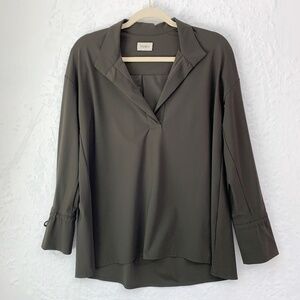 INDIES Technical Jersey Chrissy Blouse Olive Green EU Sz 38 = US 8/M